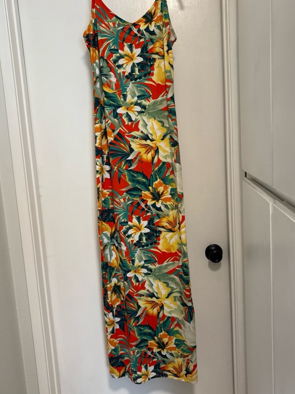 Haute Monde Tropical Floral Maxi Dress in Red, Yellow and Green